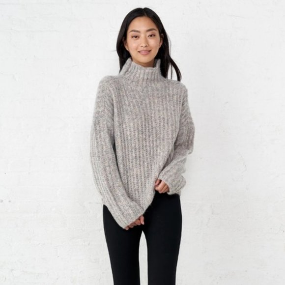 La Ligne Sweaters - La Ligne Funnel Neck Sweater Gray Pink L NWOT